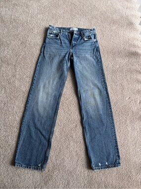 Pull&Bear Blue Denim Jeans with Contrast Stitching